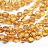 Natural Yellow Golden Citrine Faceted Heart Drops Briolette Beads Strand Length 9 Inches and Size 5.5mm to 6.5mm approx. Citrine is a yellow-to-golden member of the quartz mineral group. A deep golden variety from Madiera Spain can resemble the costly imperial topaz gem stone, which is one reason that citrine is a popular birthstone alternative to those born in November.
